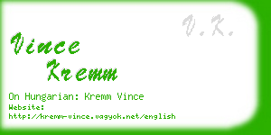 vince kremm business card